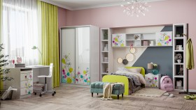 Детская комната Флер (Белый/корпус Выбеленное дерево) в Горно-Алтайске - gorno-altajsk.katalogmebeli.com | фото