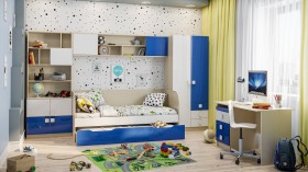 Детская комната Скай Люкс (Синий/Белый/корпус Клен) в Горно-Алтайске - gorno-altajsk.katalogmebeli.com | фото