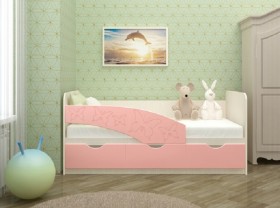 Кровать Бабочки 1,6м (Розовый металлик) в Горно-Алтайске - gorno-altajsk.katalogmebeli.com | фото 1