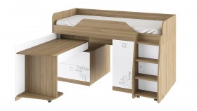 Кровать комбинированная «Оксфорд» (Ривьера/Белый с рисунком) в Горно-Алтайске - gorno-altajsk.katalogmebeli.com | фото 3