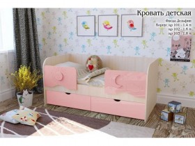 Соня Кровать детская 2 ящика 1.6 Розовый глянец в Горно-Алтайске - gorno-altajsk.katalogmebeli.com | фото